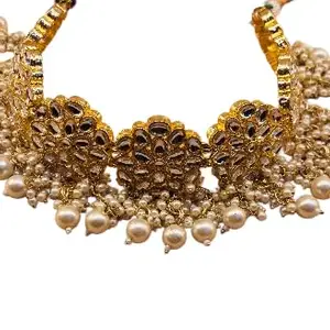 Traditional Kundan Choker Necklace with Pearl Beads for Women & Girls | Wedding & engagement Jewellery