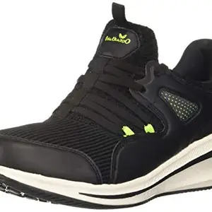Walkaroo Men's Mesh Black Green Running Shoes - 9 UK (WS9024)