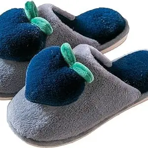 SHRI SHYAM PRODUCTS Ladies Bedroom Slippers Female Winter Shoes With Heels Household Couples Home Plush Shoes Indoor Slippers Wool Slippers Autumn Winter 1 Pair House Casual Shoes (Blue, 8)