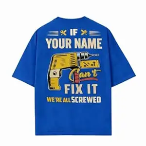 Crafted Signature Back Print Pure Cotton Graphic Print Round Neck Half Sleeves Fit Unisex T-Shirt Featuring Viking Warrior Design “Never Underestimate The Power Your Name”(BKP-05-TS-FUNNY)