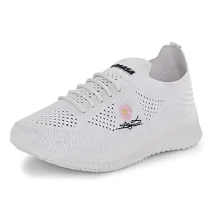 Kraasa Wheels Running Shoes for Women, Women Sports Shoes White UK 3