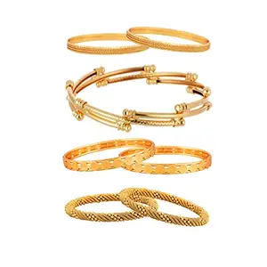 KENNICE Jewellery Combo Of Designer Victoria Bangles, Trendy Gold Plated Bangles For Women & Girls - Pack Of 7