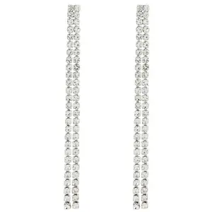 Accessorize London Crystal Cupchain Shoulder Duster Slinky Drop Earrings I Showstopper for Women & Girls