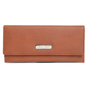 Fostelo Women's Faux Leather Two Fold Wallet (Tan) (Medium)