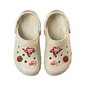 Women’s Platform Clogs Lightweight EVA Slip-On Sandals with Adjustable Back Strap and Decorative Charms | Comfortable Cushioned Casual Footwear for Everyday Wear, Travel & Outdoor Use