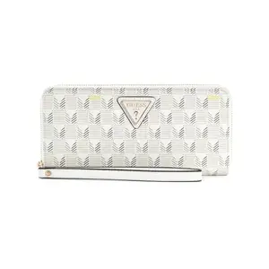 GUESS Stone Logo Printed Wave Large Zip Around Wallet