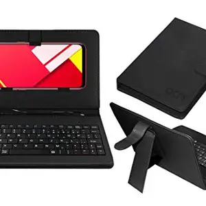 ACM Keyboard Case Compatible with Realme C2 Mobile Flip Cover Stand Plug & Play Device for Study & Gaming Black