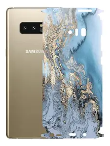 AtOdds - Samsung Galaxy Note 8 Mobile Back Skin Rear Screen Guard Protector Film Wrap with Camera Protector (Coverage - Back+Camera+Sides) (Blue Marble)
