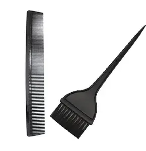 ZAUKY 1 Pieces Carbon Fiber Cutting Comb Fine Wide Tooth Barber Comb Heat Resistant With 1PCS HAIR DYE PLASTIC BLACK COLOR BRUSH(COMBO PACK)