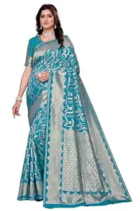 Shasmi Women's Airforce Printed, Embroidered, Embellished Bandhani Georgette Party Sari collections With Blouse Piece for Wedding sadi (PARI-229)