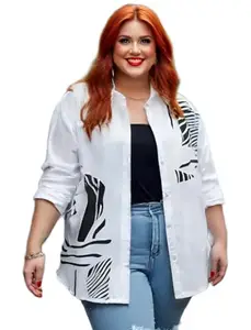 Tiptop Trends Women’s Shirt | Casual Formal Stylish Top for Office, College & Daily Use | White | 4XL