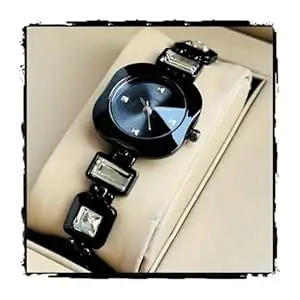 styledose Luxury Round Dial in Square case with Ston Studded brecelet Strap Quartz Analogue Wrist Watches for Women's & Girls&Miss&Ladies