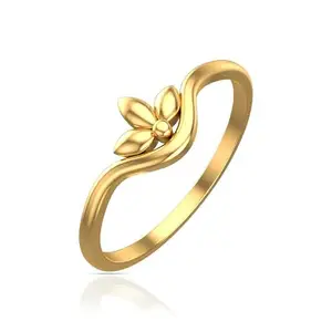 WHP JEWELLERS Three Petal Yellow Gold Ring for Women | Womens Aesthetic & Stylish 22 KT Gold Ring | Gold Fashion Jewellery for Women | Great for Gifting