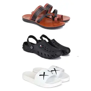 Men's Sandals | Lightweight Wear| Stylish & Easy to Wear For Men's PCV-SAN-(3-COMBO)-3151-3144-3029-7