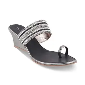 SOLE HEAD Black Wedges Women Sandals