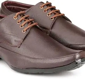 Vitoria Lace Up Shoes for Men | Shoes for Men with PU Sole | Comfortable & Lightweight |Durable & Trendy Design | Color : Brown | Size : 8, VTR_1005BdrBrwn_8