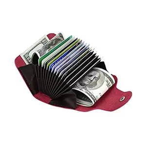 Stealodeal Exclusive Pink High Quality Leather Wallet 15 Slot Card Holder for Men & Women