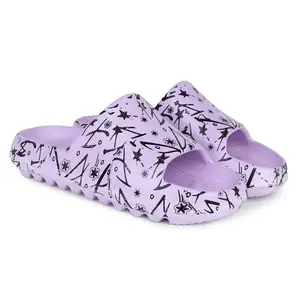 Pampy Angel Stylish Prints Women's Flip Flops Slides Back Open Household Comfortable Slippers Purple,40 (Euro)