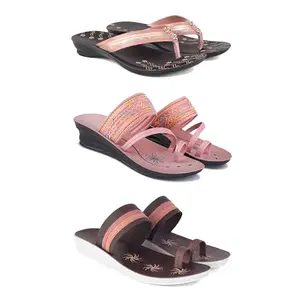 Women's Sandals | Lightweight Wear| Stylish & Easy to Wear For Women'S PCV-SAN-(3-COMBO)-1956-1950-1990-6