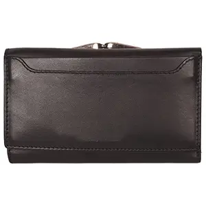 Leatherman Fashion LMN Genuine Leather Black Women's Wallet 50587
