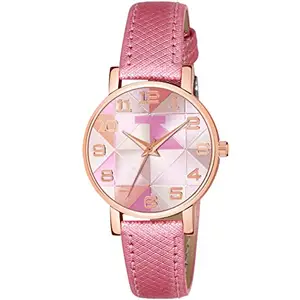 MIVAAN Analogue Pyramid Design Dial Ladies Wrist Watch for Women and Girls (AB59) (Pink)
