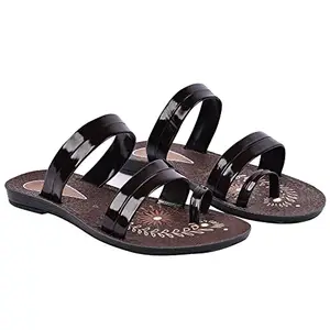 Sandox Casual Comfot flat Wedding Party Fashion Sandal For Women And Girls, Slip On Super Light weight Sandal & Non-Slippery Sandal For Women (Rosy_PS_302_Brown)