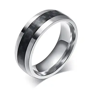 Asma Jewel House Carbon Fiber Stainless Steel Classic Ring for Men/Boys - Stylish, Durable, Hypoallergenic, US Size 9