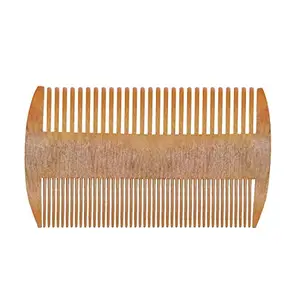 Fully Double Sided Neem Wood Beard Comb for Men (Pack of 1)