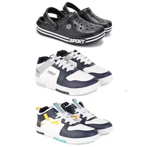 DRACKFOOT Men's Sports Shoes | Lightweight Stylish & Easy to Wear for Men'sGRT-SPO-(3-Combo)-3014-1075-1074-9 Multicolor