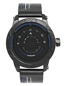 Giordano AW22 Collection Analog Watch for Men with Black Dial and Stylish Leather Strap| 3 Hand Mechanism -GZ-50022 (Blue)