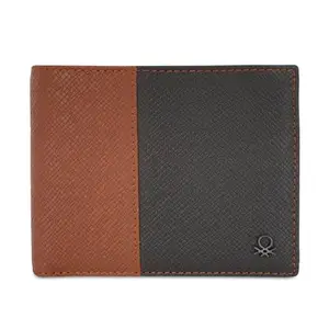 United Colors Of Benetton Jacobo Men Passcase Wallet - Brown+Tan, No. of Card Slots - 12