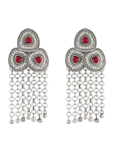Teejh Vidula Silver Mehroon Earring