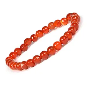 Reiki Crystal Products Carnelian Bracelet Reiki Healing Crystal Stone 6 mm Faceted Bead Bracelet, Charged By Reiki Grandmaster & Vastu Expert