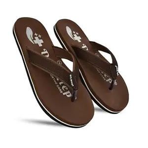 DR STTEP Orthopedic Slippers for Men – Lightweight Flip Flops with Arch Support, Anti-Slip Sole & Comfort Fit for Everyday Use_Brown_11_pack of 4