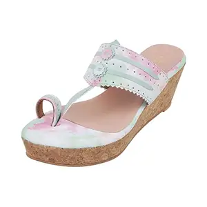 Metro Women Green Synthetic Kolhapuris,EU/38 UK/5 (34-9988)