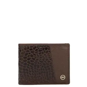 Da Milano RFID Protected Leather Wallet for Men with Card Slot - Brown