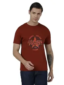 CROCODILE Men Graphic Printed T-Shirt | Youth Fit | Round Neck | Short Sleeve | Regular Length | Casual Pull On Topwear