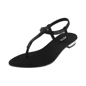 Metro Women's Black Fashion Sandals-5 UK (38 EU) (35-3128)