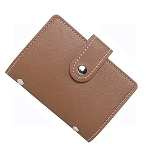Stealodeal Brown Leather ATM/Credit/Debit 26 Slots Men/Women Card Holder