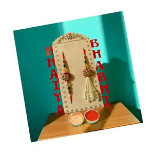 Evisha Bhaiya Bhabhi Rakhi Set, Combo-P-34 Traditional Raksha Bandhan Gift Pack with Pearl and Red Beads, Multicolor
