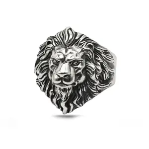 GiftNest Stainless Steel Free Size Lion Face Ring For Men & Boy Finger Ring