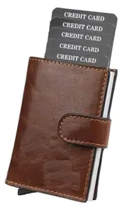 Kesariya Fashion Sleek Leather Unisex Credit/Debit/ATM/Visiting Card Organizer Holder Wallet (Brown)