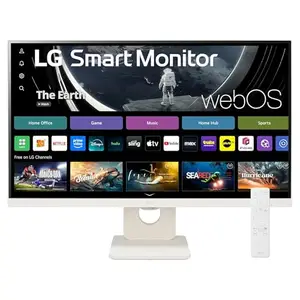 LG 25SR50F-W Smart Monitor 25-Inch (1920x1080) IPS Display, webOS, ThinQ Home Dashboard, ThinQ App, Remote Control, x2 Built-in Speakers, AirPlay 2 Screen Share Bluetooth, White
