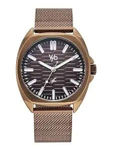 Fastrack Vyb Aviator with Quartz Analog Brown Dial Brown Stainless Steel Strap Watch for Men - FV30046QM02W