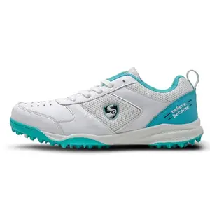 SG Fusion Cricket Shoes, Teal/White - 8 UK