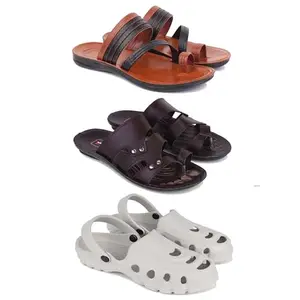 Men's Sandals | Lightweight Wear| Stylish & Easy to Wear For Men's PCV-SAN-(3-COMBO)-3151-3125-3135-9