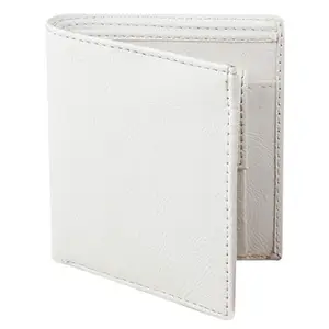 Lime Wear Men's Off White Leather Washed Off White RFID Blocking Leather Wallet