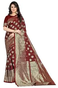 Shasmi Women's Banarasi Saree Pure Kanjivaram Silk Saree Soft new ladies 2026 Design Wear Pattu Sarees Latest Cotton Party Sari collections With Blouse Piece for Wedding sadi (PARI S-2)