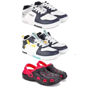 DRACKFOOT Men's Stylish Casual Shoes | Comfortable & Trendy Daily WearPremium Casual Shoes for MenGRT-(3-Combo)-1075-1074-3017-8 Multicolor