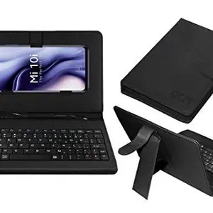 Acm Keyboard Case Compatible with Mi 10i Mobile Flip Cover Stand Direct Plug & Play Device for Study & Gaming Black